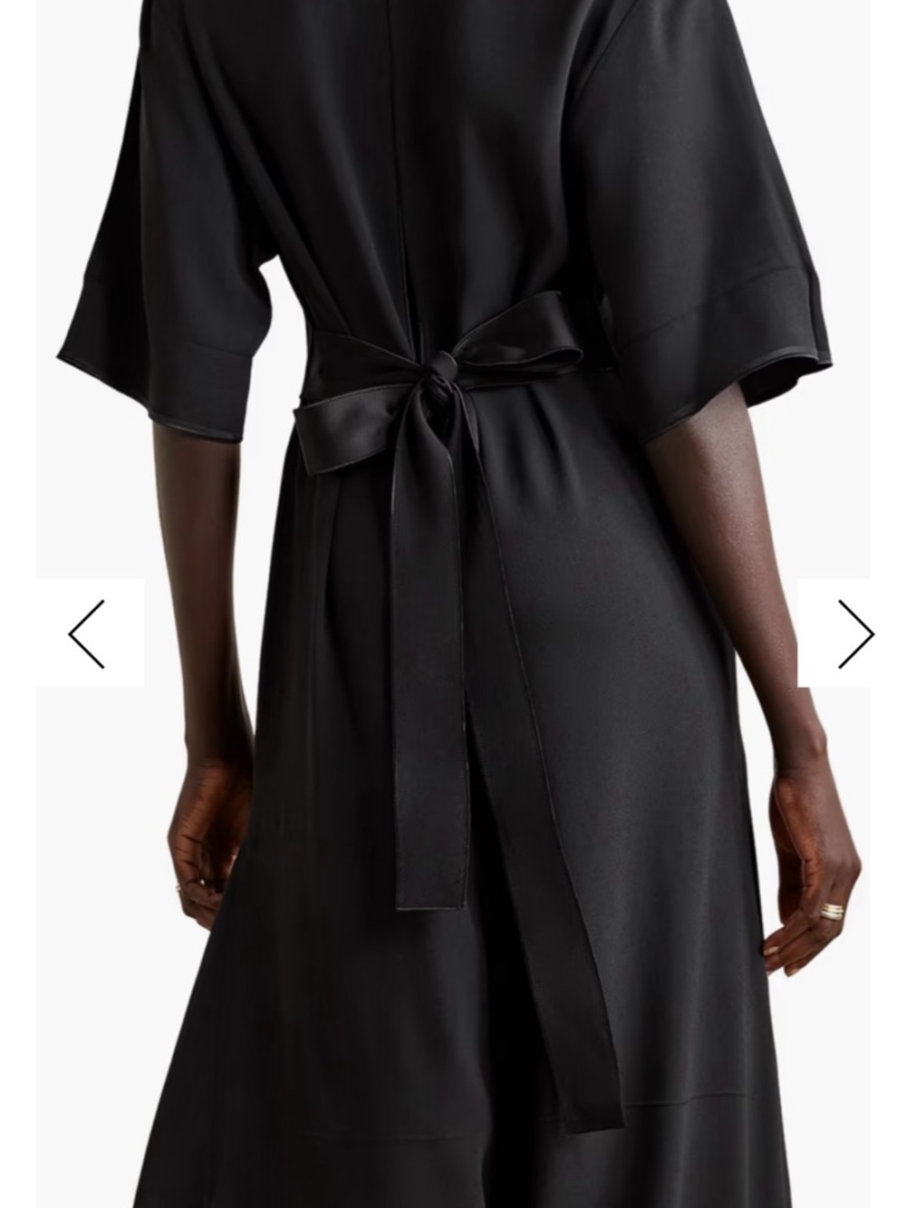 VICTORIA BECKHAM Lace-trimmed satin and crepe midi dress black - Picture 3 of 7